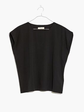 Shoulder Tee in True Black, Size XXS (fits XXS-S)